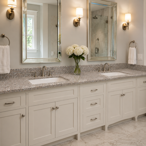 UnionStone 100% Origin Vientam G635V Polished Granite Bathroom Countertop Cut To Size Durable Traditional Design Surface - Product Image 1