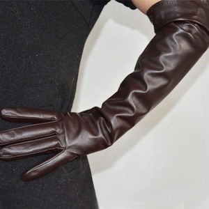 Vente en gros de longs <span class=keywords><strong>gants</strong></span> en <span class=keywords><strong>cuir</strong></span> de mouton véritable pour femmes de taille personnalisée Design à la mode pour le cyclisme Utilisation décontractée Écran <span class=keywords><strong>tactile</strong></span> - Product Image 3