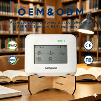 Detector de CO2 Portátil con WiFi, Sensor NDIR, Batería Recargable, Pantalla de 3.7'', Alarma de Sonido y Luz para Monitoreo de la Calidad del Aire