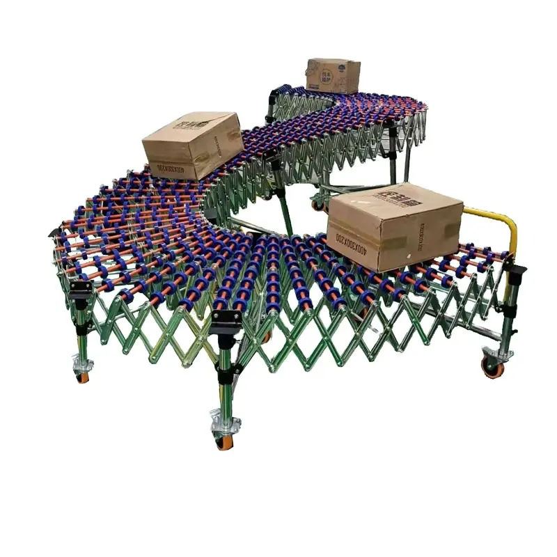 wholesale Manual telescopic conveyor Unpowered Expandable Roller Conveyor High Flexible Gravity Skate Wheel conveyor