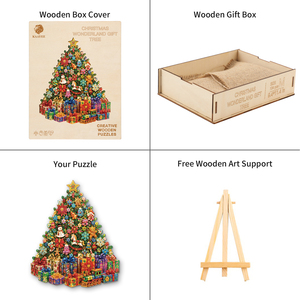 Puzzle en bois Arbre de Noël du Pays des Merveilles avec sacs de rangement et supports, compatible OEM pour cadeaux de Noël - Product Image 2