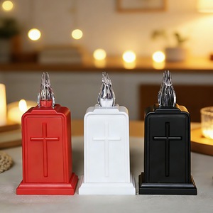 <b>Indoor</b> Cemetery Tombstone LED <b>Decorative</b> Light <b>Halloween</b> Church Prayer Light Plastic AA Battery Built-in Security Hot Selling - Product Image 3