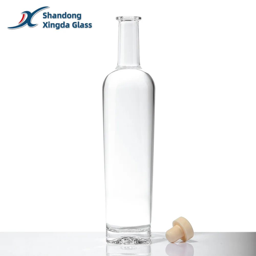 للبيع بالجملة زجاجة ثلج خمور شفافة برقبة طويلة قابلة للتعديل برقبة طويلة مع مصنع تي فلين