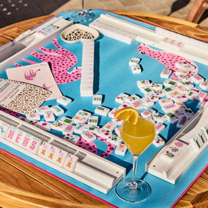Hot Selling Foldable Portable 4-Layer Acrylic Tiles Engraving Luxury Modern Omm American <b>Mahjong</b> <b>Set</b> Design Durable - Product Image 1