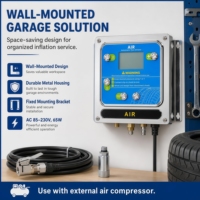 Gonfleur de pneus numérique haute précision 220 PSI avec arrêt automatique, en alliage d'aluminium, à montage mural, pour gaz