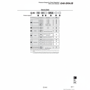 มาตรวัดความดันควบคุมด้วยระบบนิวเมติกส์ด้วยตนเอง G46-10-01M-SRB-C2บริการเติมเต็มตัวแปรด้วยตนเอง - Product Image 1