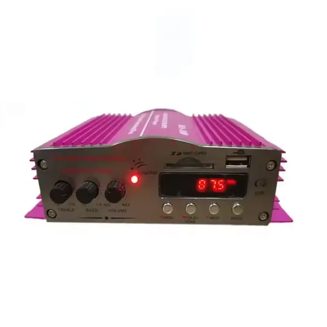 12V mini car amplifier with BT USB SD FM AUX