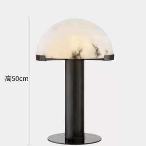 Lampe de table moderne en marbre Barry, E27 LED, base dorée, éclairage de chevet - Product Image 3