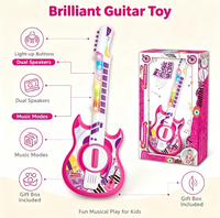 Kids Electric GuitarToy Multifunctional Light up Musical Simulation Instrument Early Educational Play Guitar Gift for Boys&Girls