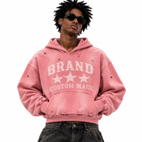 Sweat à capuche personnalisé en molleton bouclette 100% coton épais, coupe oversize et carrée, avec impression DTG, épaules tombantes, effet vintage délavé à l'acide et usé soleil