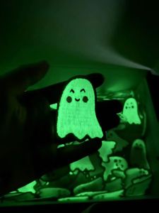 Halloween Theme Cute Self Sticker Pumpkin Night Light Ghost Patch for Clothing Bag Decoration - Product Image 2