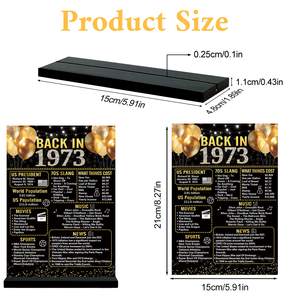 Pósters Acrílicos Personalizables <span class=keywords><strong>YUBI</strong></span> para Cumpleaños, Navidad, Graduación, Aniversario, Día de San Valentín, Decoraciones para Fiestas de 5.9x8.2 Pulgadas - Product Image 2