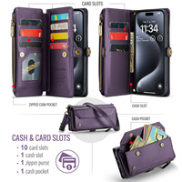 Étui de téléphone portable magnétique avec fermeture éclair et cordon pour iPhone 12 13 14 15 16 17 Pro Max et Samsung S23 Flip