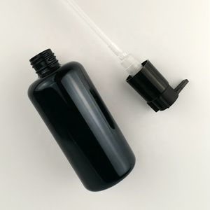 Flaconi in Vetro Nero <span class=keywords><strong>200</strong></span> <span class=keywords><strong>ml</strong></span> con Pompa Lozione, Bottiglia Vuota in Vetro per Cosmetici con Pompa a Molla Esterna da 24 mm per Shampoo - Product Image 2