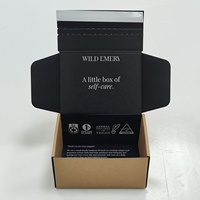 Caja de Envío Reutilizable Negra para Comercio Electrónico, de Cartón Corrugado, Autosellable con Cierre de Cremallera, Caja Postal