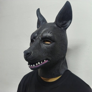 <span class=keywords><strong>Masque</strong></span> de chien <span class=keywords><strong>noir</strong></span> réaliste, dents pointues, oreilles pointues, <span class=keywords><strong>nez</strong></span> large, bec profond, yeux profonds, fabriqué en latex de haute qualité, <span class=keywords><strong>masque</strong></span> intégral pour Halloween - Product Image 1