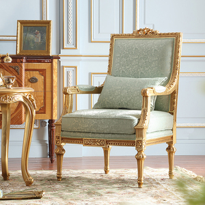 Fabbrica di <span class=keywords><strong>mobili</strong></span> in legno massello <span class=keywords><strong>mobili</strong></span> dorati antichi francesi per sedia con accento di lusso da soggiorno - Product Image 2