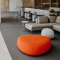 Nouveau canapé de bureau modulaire en forme de galet moderne, ottoman créatif, sièges pour salle d'attente, ensemble de tabourets en tissu couleur personnalisable