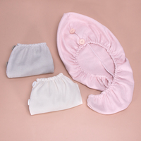 Bonnet de séchage capillaire en velours écologique OEM, antibactérien, séchage rapide, pour femmes et adultes, doux, absorbant, sans séchage à l'air.