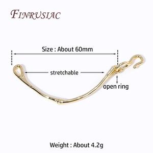3 tipi 18K oro reale placcato irregolare forma ramo metà bracciale <span class=keywords><strong>biella</strong></span> ganci fai da te gioielli fatti a mano perla accessori - Product Image 4
