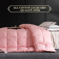 Housse de couette double couche en jacquard 100% coton, finition satinée, tissu anti-fuite de duvet