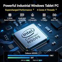 Panel PC Táctil Industrial Todo en Uno de 15.6 Pulgadas, Computadora Integrada sin Ventilador, Windows 11 Pro N5095, 8 GB de RAM, 128 GB de ROM, Negro