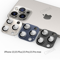 Protecteur d'Objectif de Caméra pour iPhone Séries 15 14 13 12 11, Anneau en Métal Aluminium avec Verre Trempé 9H, Cache d'Objectif de Haute Qualité