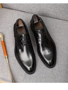 Nouvelles Chaussures Habillées en Cuir pour Hommes Modèle 2025 – Confortables, Respirantes et Légères en Cuir de Vachette Pleine Fleur, Style Anglais, à Lacets, Couleur Evergreen - Product Image 3