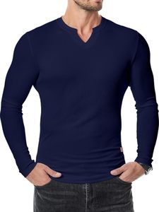<span class=keywords><strong>T</strong></span>-<span class=keywords><strong>shirt</strong></span> à <span class=keywords><strong>col</strong></span> en <span class=keywords><strong>V</strong></span> pour <span class=keywords><strong>homme</strong></span>, style ou logo personnalisé, fabrication ODM, automne et hiver, couleur unie, mode décontractée, chemise à manches longues pour <span class=keywords><strong>homme</strong></span> - Product Image 5
