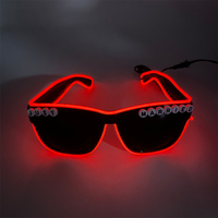 Lunettes LED Lumineuses Néon Fluorescentes en Plastique, Nouveauté Écologique, Décoration de Fête de Mariage pour Jeunes Mariés