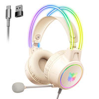 Casque de jeu filaire ONIKUMA X15 Pro avec haut-parleur de 50 mm, éclairage RGB, micro à double tête avec suppression du bruit, 3,5 mm pour PS5, PC, Xbox, Switch