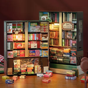 SIMNO, Serie de arquitectura en miniatura DIY de madera: Librería Retro, <span class=keywords><strong>tienda</strong></span> de comestibles Vintage, Kits de montaje 3D para entusiastas de <span class=keywords><strong>la</strong></span> artesanía - Product Image 4