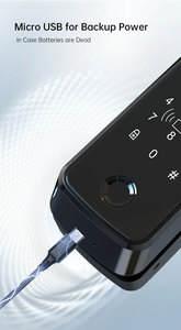 Nouvelle Arrivée Serrure de Porte en Verre Électronique à Code, NFC et Empreinte Digitale avec Verrouillage Intelligent Sans Perçage, Options de Stockage de Données Cloud via Réseau WiFi - Product Image 5