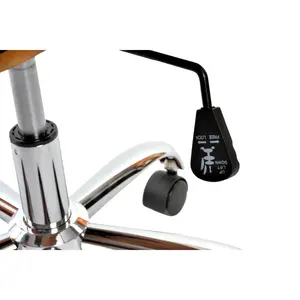 Silla de PU color nogal 52X58.5X98 ajustable, cromada, negra - Product Image 6