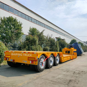 3 AS 150 Ton diskon muatan depan leher angsa lepas pasang baja semi-trailer pemuatan rendah - Product Image 2