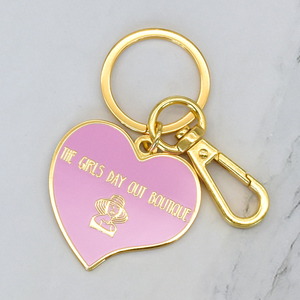 Factory Price Custom Double or Single Side Soft Hard Enamel Keychain Lady Heart Shape Metal Keychain