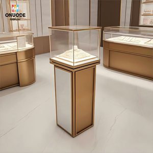 High-end Small Jewelry Display Stand Custom <b>Corner</b> Tower Jewelry Showcase Glass Case White Jewelry Window Display <b>Cabinet</b> - Product Image 3