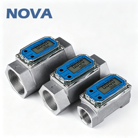 Medidor de Flujo de Turbina de Acero Inoxidable y Aluminio NOVA de 1/1.5/2 Pulgadas para Diésel, Gasolina, Metanol y Agua