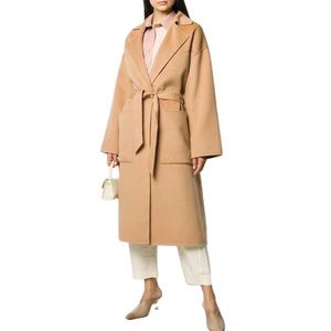 Femmes élégantes hiver revers crantés ceinturé taille dos Vent surdimensionné <span class=keywords><strong>laine</strong></span> Robe <span class=keywords><strong>manteau</strong></span> - Product Image 1