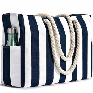 Bolsa de Playa Grande, Moderna, Azul y Blanca, con Dibujos Animados, de Secado Rápido, Absorbente de Agua, de Poliéster, para Viajes, Almacenamiento, para la Piscina - Product Image 2