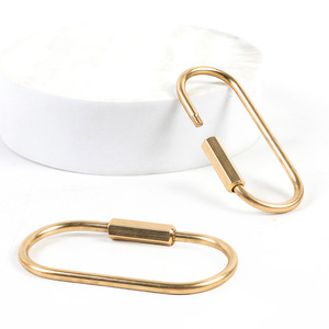 Oval Brass <b>Screw</b> Key Ring <b>Copper</b> Minimalist Nordic Car Key Accessory Small All <b>Copper</b> Thread Buckle - Product Image 2