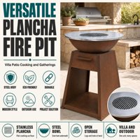 Barbecue Plancha Polyvalent et Résistant aux Intempéries pour Villa, Patio, Cuisson et Réunions, Table de Barbecue Extérieure en Acier Commercial