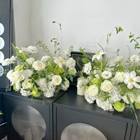 Chemin de table multicolore, centre de table, plante en soie, fleurs artificielles, boule, arrangement de mariage pour la photographie, décorations