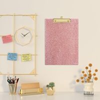Portapapeles de Acrílico con Brillo Dorado y Rosa, Portapapeles de Perfil Bajo para Uso en el Aula, la Escuela y la Oficina, Tamaño A4/Carta