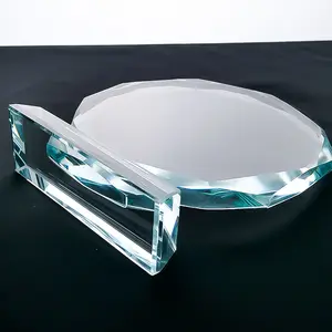 Guangzhou vente en gros K9 trophées en cristal vierge plaque de récompense personnaliser trophées en verre de cristal octogone pour souvenir