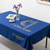 Nappe carrée imprimée florale bleu marine 2025 Style moderne infroissable Durable imperméable à l'eau écologique papier matériel usine