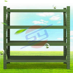 Rayonnage à palettes en acier sans boulons réglable à 4 niveaux, usage moyen durable pour entrepôt industriel, garage, étagères empilables - Product Image 1