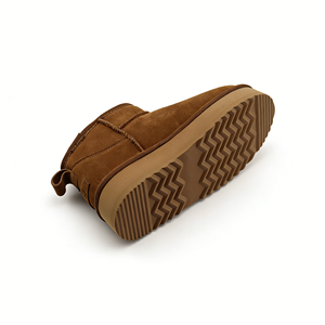 Bottes de neige marron en cuir de vachette <span class=keywords><strong>pour</strong></span> femmes, à semelle épaisse, bottines chaudes d'hiver, vente en gros, personnalisation OEM/ODM du logo et du style - Product Image 4