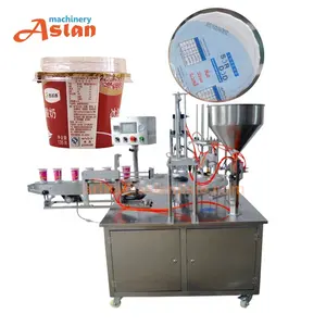 Automatic Milk Honey Rotary Filling sealing Machine Ice Cream cup filling and sealing machine