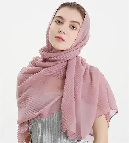 GLS083 Großhandel Custom Women Crinkle Hijab Schal Günstige New Fashion Baumwolle Leinen Schal Schals